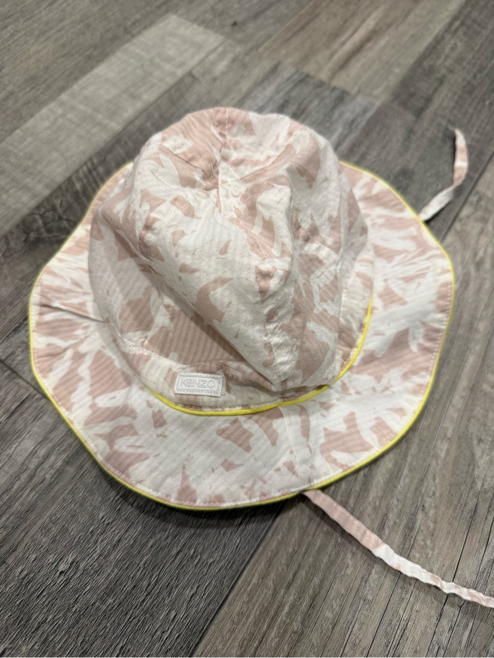 Kenzo Kids Pink Patterned Cotton Sun Beach Hat 46cm